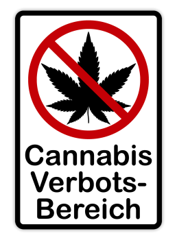 Aufkleber Cannabis Verbots Bereich